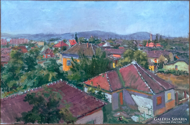 Vörös géza (1897-1957): rooftops in Buda