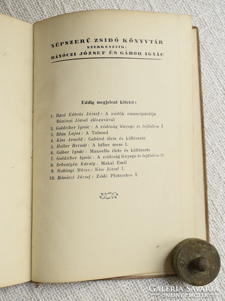 Zsidó Plutarchos , Lűw Lipót , népszerű zsidó Könyvtár , 1923 antik izraelita könyv