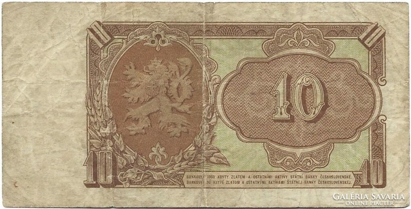 10 korun korona 1953 Csehszlovákia