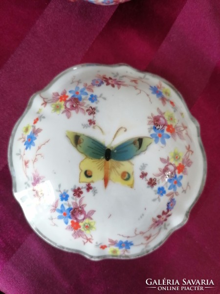 Old drasche porcelain bonbonier with a butterfly motif