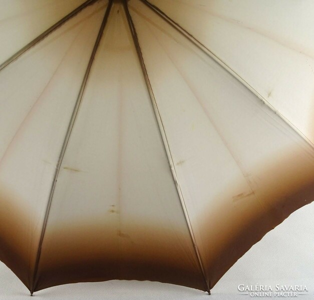 1G794 Régi ezüst nyelű barna esernyő sétabot 75.5 cm