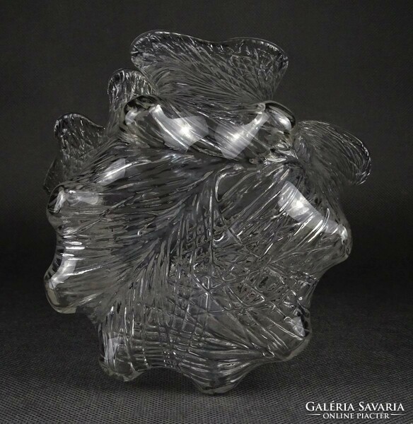 1N128 Norvég Hadeland Glassverk művészi üveg váza 22 cm