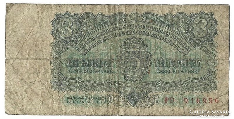3 korun korona 1961 Csehszlovákia 1.