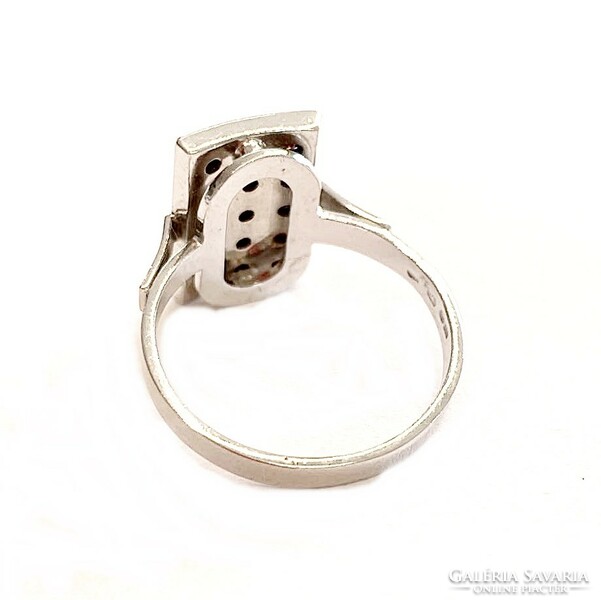 Garnet stone silver ring 55m