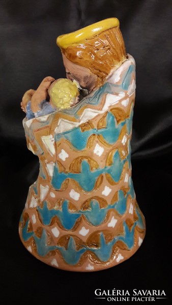Virgin Mary with Jesus ceramic 16.5 Cm, damaged