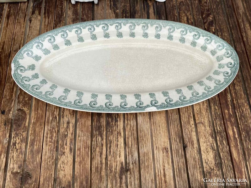 Antique Zsolnay porcelain large oval bowl