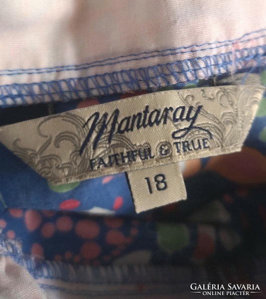 Mantaray 42-44-es, vintage, 100% pamutvászon ruha kagyló gombokkal, 1980.