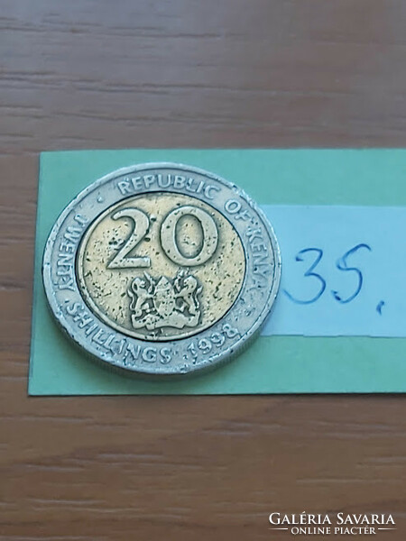 Kenya 20 shillings 1998 daniel toroitich arap moi, bimetal 35.