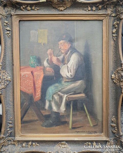 Horváth g. Andor / pipe-smoking old man