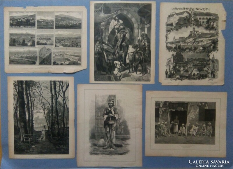 12 original woodcuts 1880, country-world Karlovszky, etc.