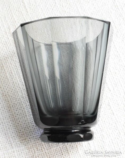 Glass cup, polished, antique, moser 9.3 x 10 cm