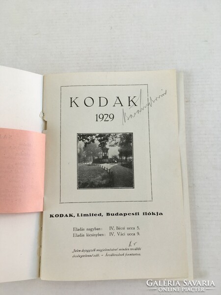Kodak (fényképezőgépek, tartozékok stb) termékismertető prospektus, illusztrált katalógus 1929.
