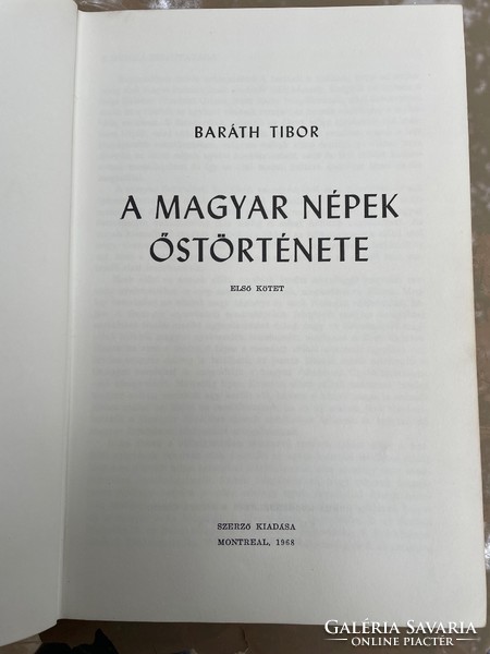 A magyar népek őstörténete I. (Baráth Tibor)