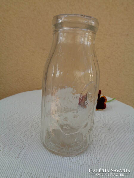 Antique milk bottle, children's milk, dairy industry 13.5 cm