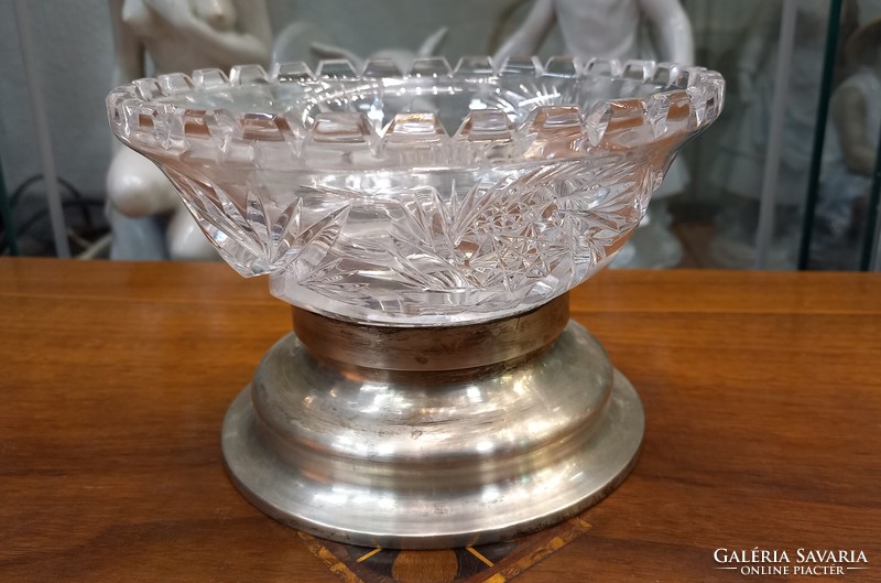 Antique silver serving bowl