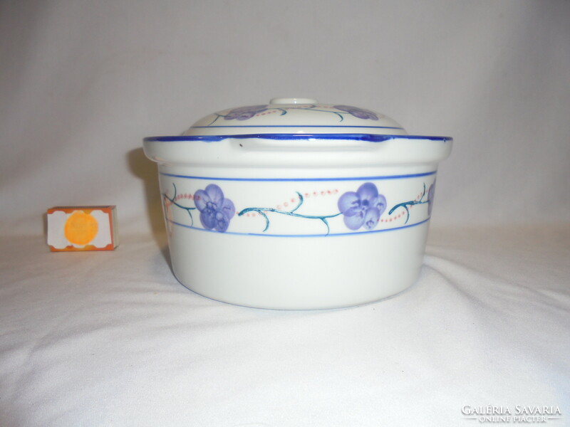 Vintage floral ceramic baking dish with lid