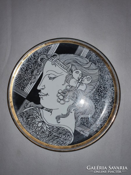 Hollóházi Saxon Ender wall plate decorative plate 20 cm