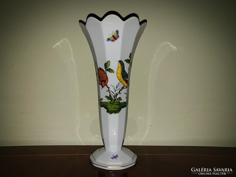 Herendi Rothschild szögletes váza 22cm