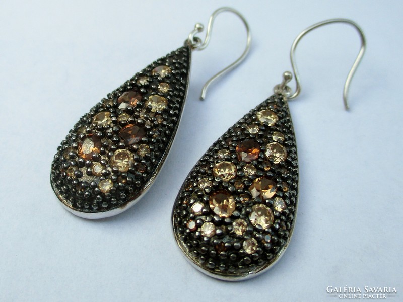 Beautiful handmade silver earrings with colored stones