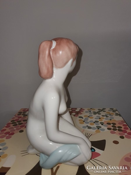 Art Deco Aqcincum-i régi női akt szobor 22 cm