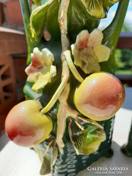 JOSEF STRNACT AUSTRIA SZECESSZIÓS MAJOLIKA DÍSZVÁZA PÁR