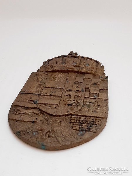 Large copper Hungarian coat of arms, 17 cm