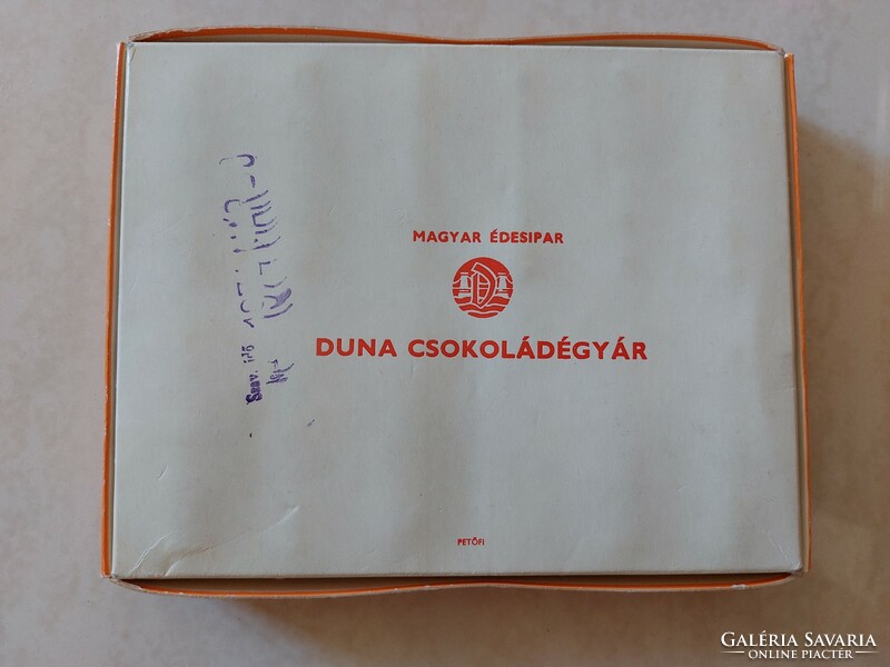 Retro bonbonos doboz 1974 Duna Csokoládégyár csokoládés papírdoboz Magyar Édesipar
