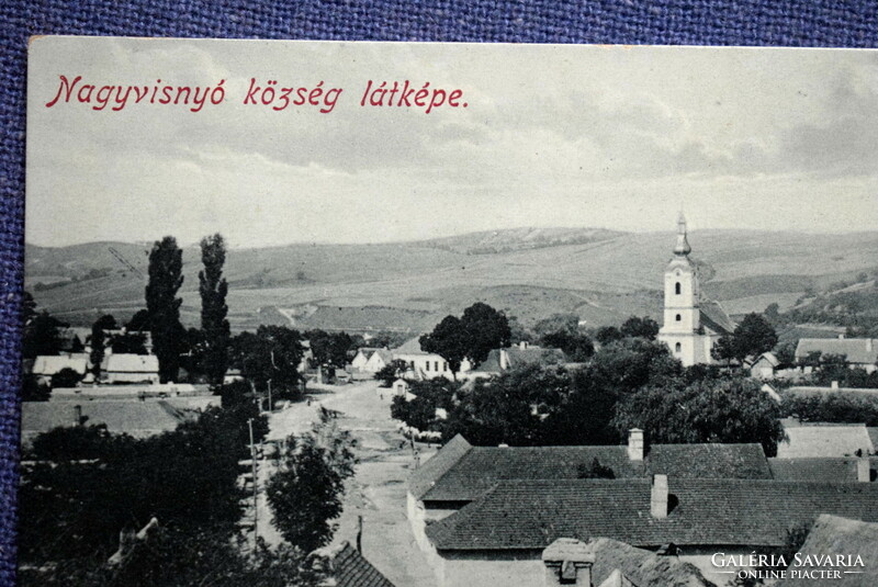 Nagyvisnyó község látképe  fotó képeslap  ~1920  Baross nyomda/Eger