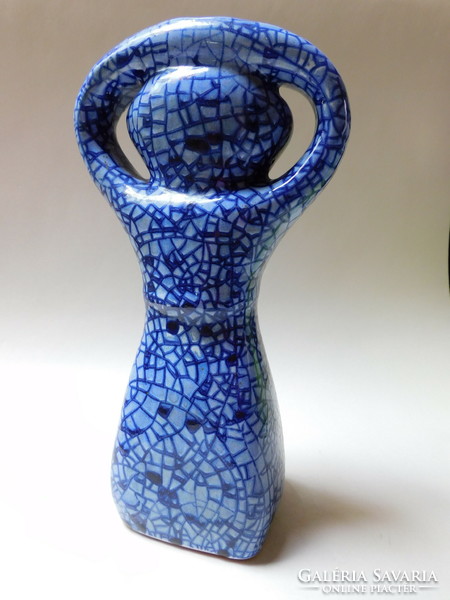 Mid century iparművész figurális kerámia váza 26.5 cm