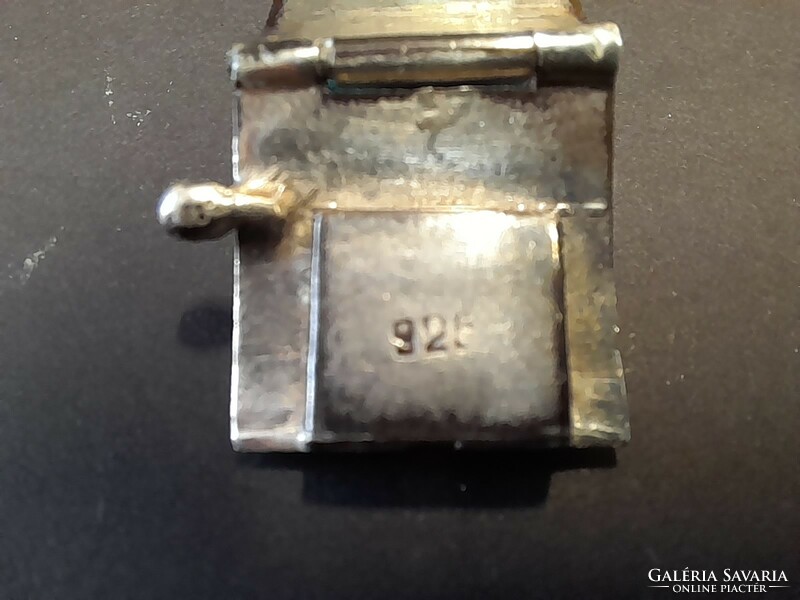 Dél Amerikai Ezüst 925,Kékes-Zöld Kövekkel Díszített Karlánc.35.8 gramm.