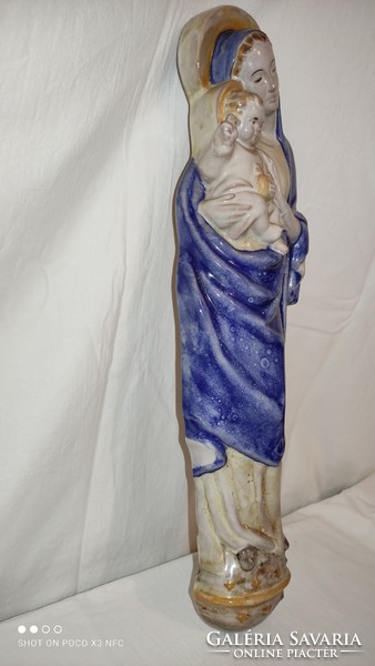 Magassága 45,5 cm  WMF kerámia Mária kisdeddel szent ereklye extrém ritka fali dísz gyűjtői jelzett