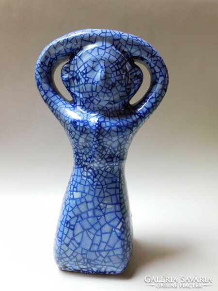 Mid century artisan figural ceramic vase 26.5 Cm