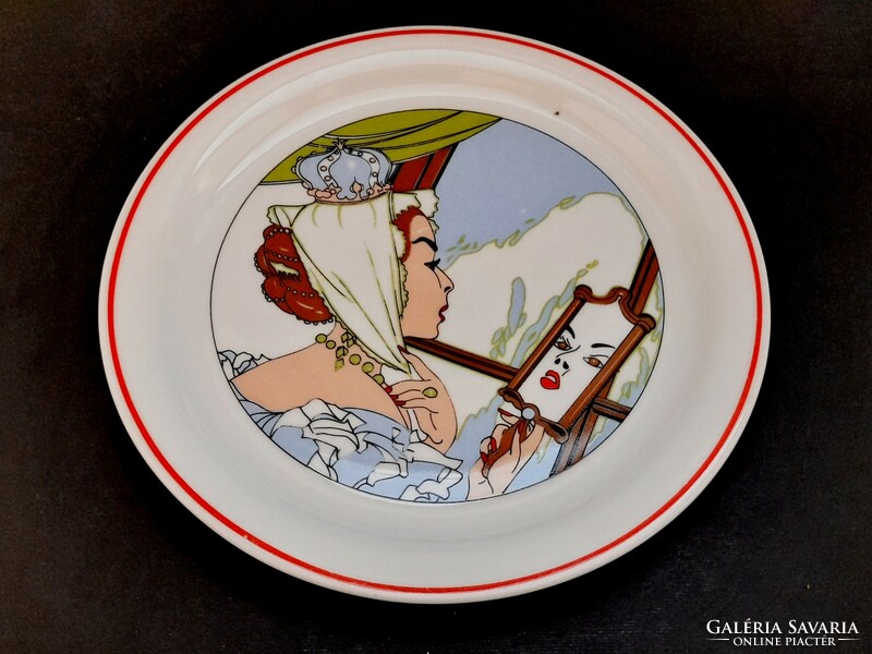 Zsolnay fairy tale pattern children's plate, snow white