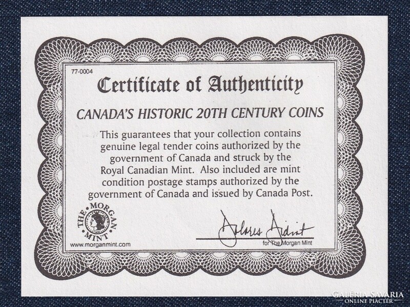 Kanada 20. századi történelme címer 50 cent 1996 + Air Canada bélyeg szett (id48146)