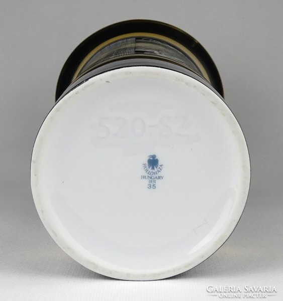 1N354 Szász Endre "Napfény" mintás Hollóházi porcelán váza 26 cm