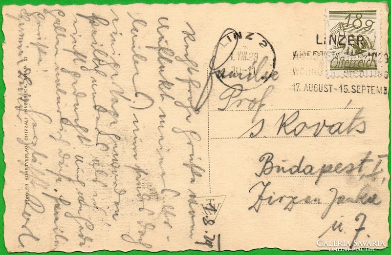 176 --- Futott képeslap  1929 Linz