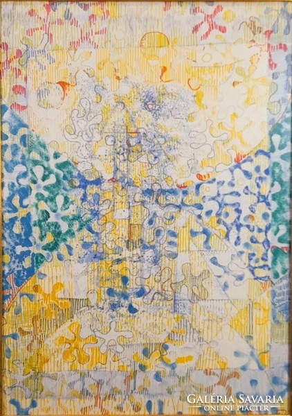Gyarmathy tihamér : memory 1976 abstract image painting - 51469