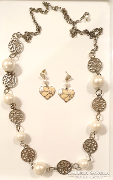 Necklace, earrings