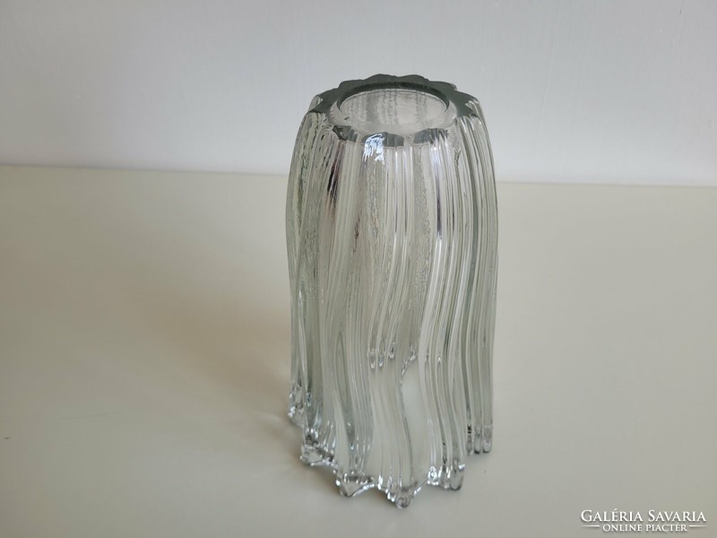 Old glass vase thick-walled art deco style vase 23.5 Cm