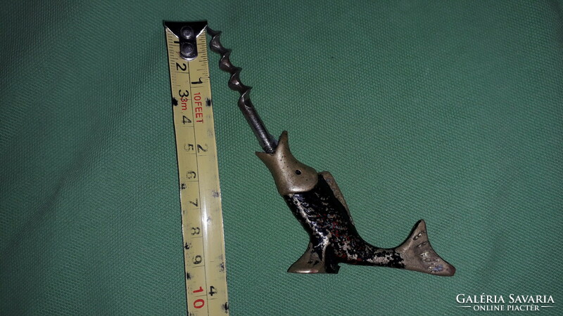 Antique fish figured copper extremely rare manual corkscrew as shown in the pictures