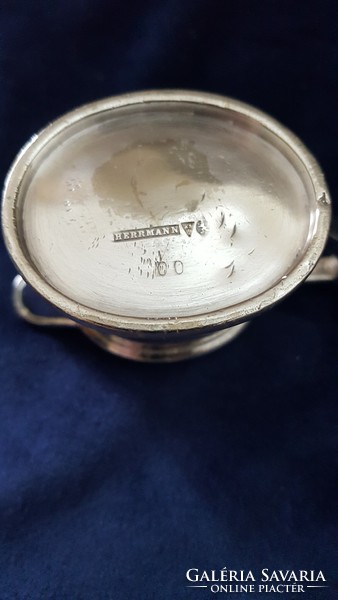 Antique Hermann silver-plated spout marked, numbered 00, with emblem
