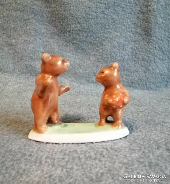 Bodrogkeresztúr ceramic teddy bears with balls (po-1)
