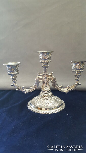 3-branch Art Nouveau silver-plated candle holder 14 cm in beautiful condition!