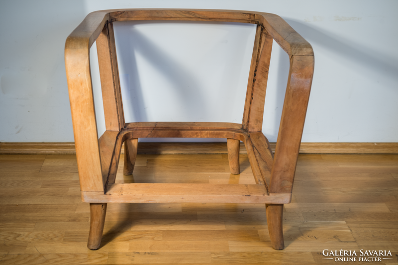 Special modernist walnut armchair - in condition to be renovated!