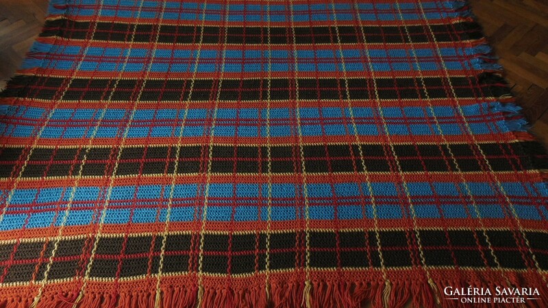 Huge retro hand crocheted blanket sofa blanket bedspread 220 x 190