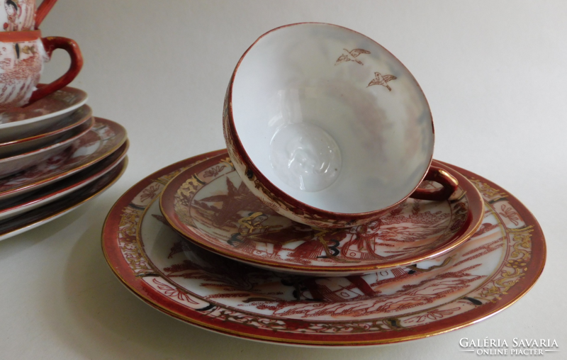 Old Japanese lithophane eggshell porcelain breakfast set