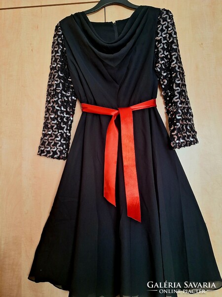 Casual black braided dress,
