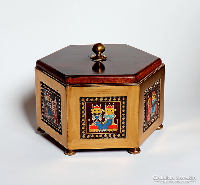 Horváth king gift box, fire enamel with pictures