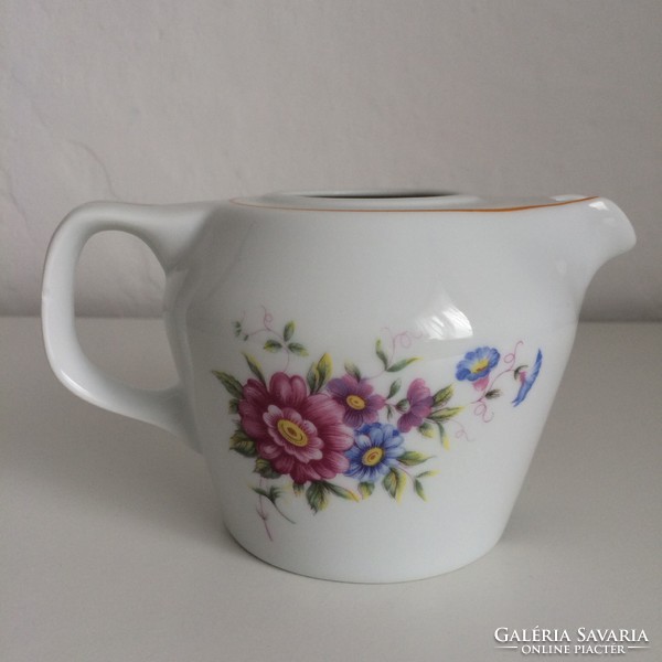 Hollóházi virágmintás - virágos porcelán kávékiöntő