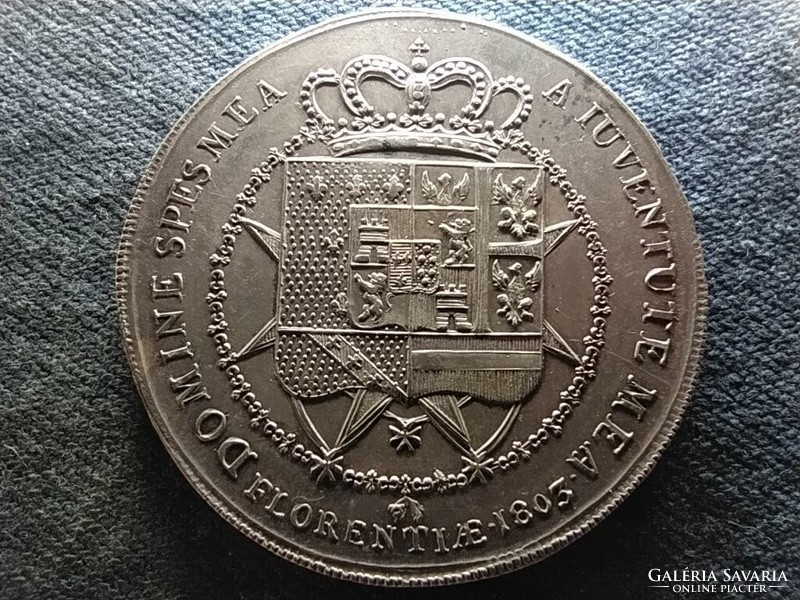Italian States Tuscany ii. (Károly) lajos and mária lujza .934 Silver 10 lira 1803 (id72946)